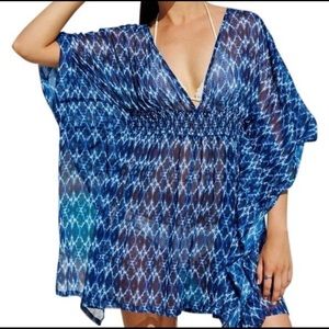 NWT Jessica Simpson Blue Ikat Pattern Cover Up